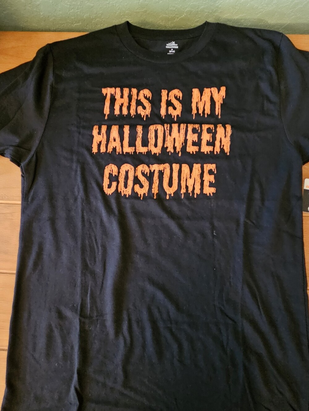 Mens "This Is My Halloween Costume" Tee  Black & Orange Medium (38/40)